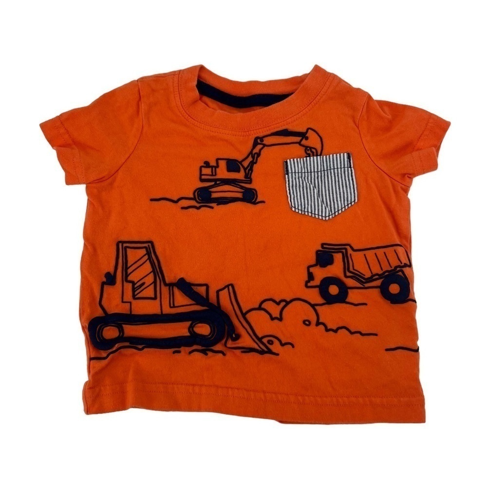 Carter’s Child Of Mine Orange Dump Truck Short Sleeve Top Size 6-9 Months Boy’s
